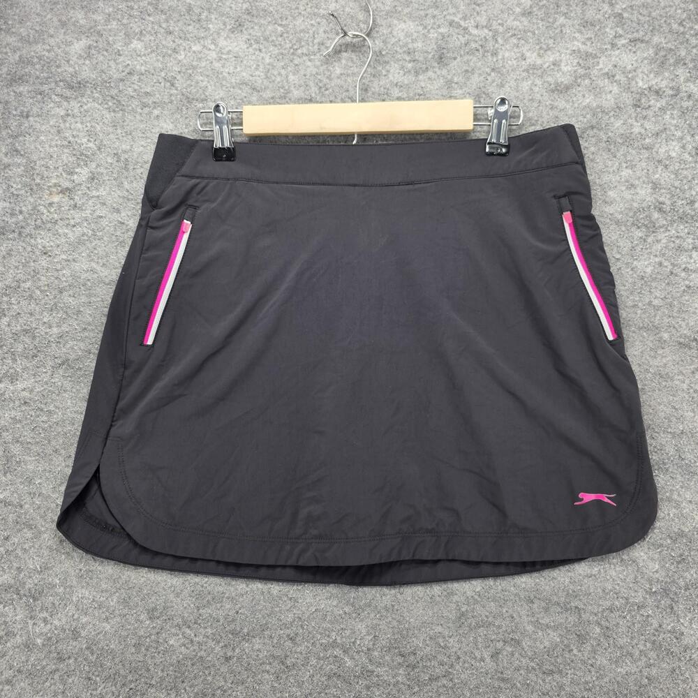 Slazenger Skort Womens Medium Black Golf Stretch Zip Pockets Built-In Shorts